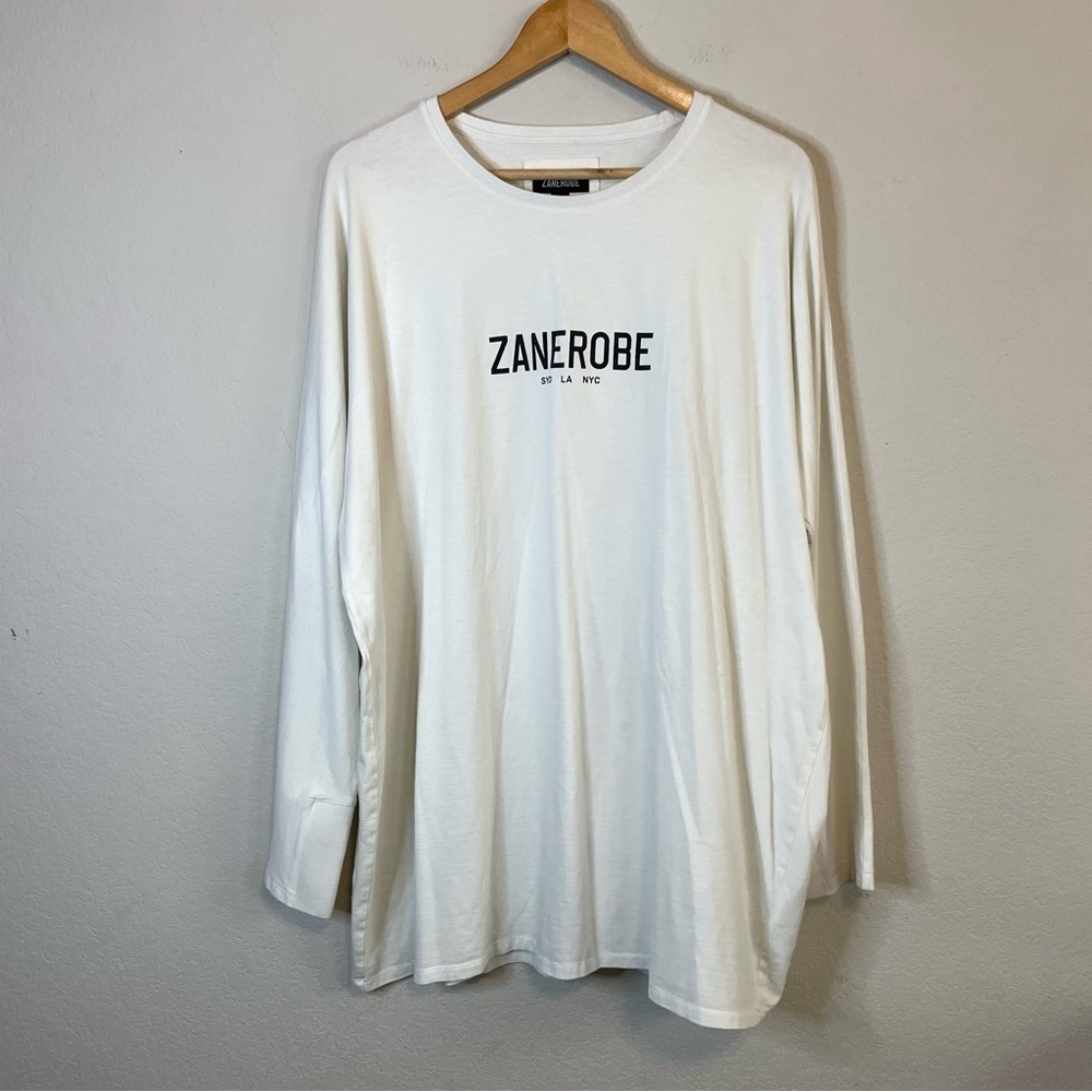 Zanerobe Long Sleeve White Cotton T Shirt Size 2XL